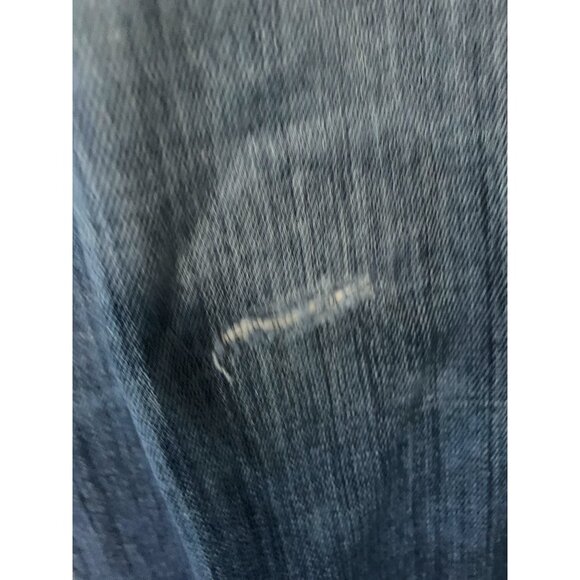 7FAMK Dojo Jeans Womens size 29 Distressed Patch Grunge Flared Low Rise Blue - Picture 3 of 6